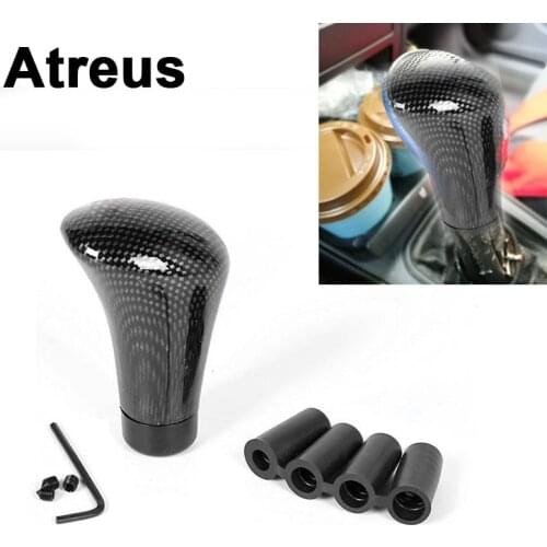 Atreus Car Carbon Fiber Manual Gear Knob Shifter Lever Covers For Mercedes benz W204 W203 W211 AMG Mini cooper Skoda octavia a5