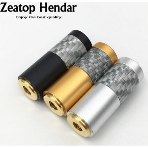 2Pcs 3.5mm Audio Jack 3.5 3 Contact Earphone Female Metal Adapter Carbon Fiber Shell Wire Connector for HiFi DIY Headphone