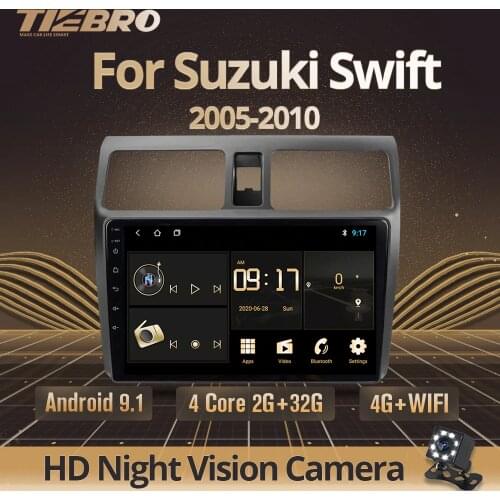 TIEBRO 2DIN Android 9.0 Car Radio Multimedia Player For Suzuki Swift 2005 2006 2007-2010 2007 Navigation GPS Autoradio Car DVD