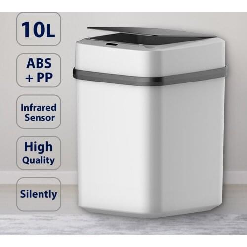 10L Automatic Intelligent Sensor Smart Trash Can Dustbin Lid Motion Detector Kitchen Bedroom Energy-Saving No Noise Waste Bin