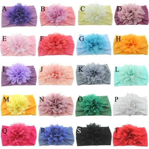 Toddler Girls Kid Baby Bow Hairband Elastic Headband Cute 3D Flower Stretch Turban Flower Head Wrap Princess Hair Accessories