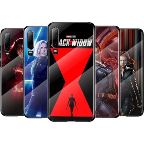 Black Widow Scarlet Witch For Huawei P40 P30 P20 P10 Pro Plus Lite 5G 2019 Tempered Glass Cover Shell Luxury Phone Case