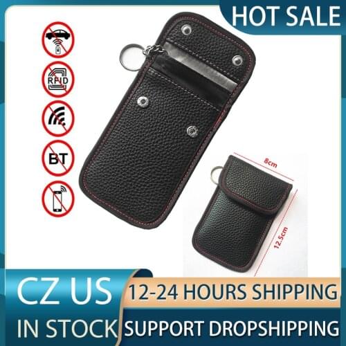 Car Key Signal Blocker Case Faraday Bag Signal Blocking Shield Case Anti-thief Protector Pouch for Car Keys Blocking Wifi/GSM/RF
