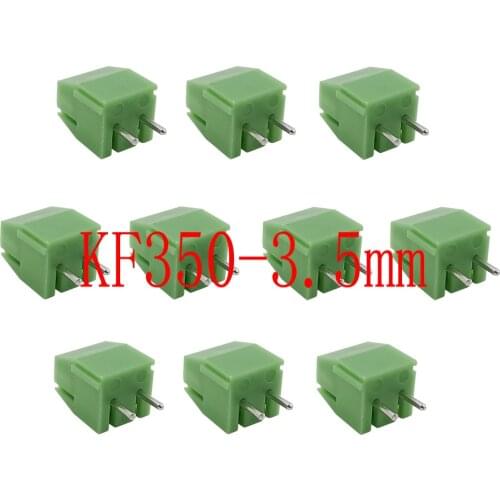 KF350-3.5-2P 300V 10A 3.5mm Pitch KF350 2 Pin 2 way Straight Pin PCB Screw Terminal Blocks Connector for 24-18 AWG Cable