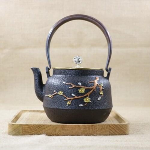 Hot Sale 1200ML Handmade Cast Iron Kettle Carbon Furnace Cast Iron Pot Kung Fu Pu'er Teapot Oxidized Uncoated Free Shipping