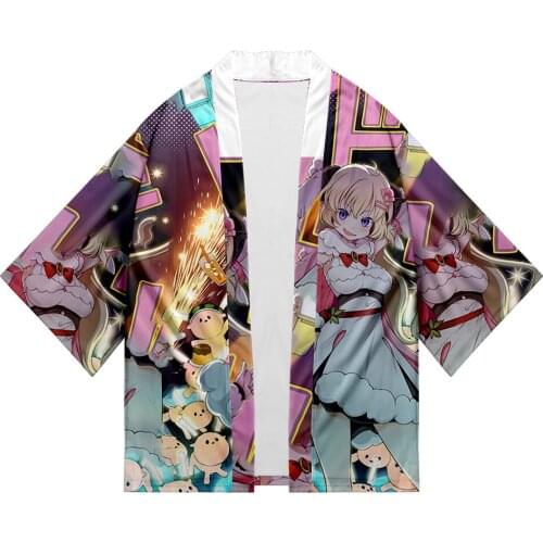 Harajuku HOLOLIVE VTuber Tsunomaki Watame 3D Summer Holiday Women/Men Three Quarter Sleeve Sexy Style Blouse Kawaii Style Kimono