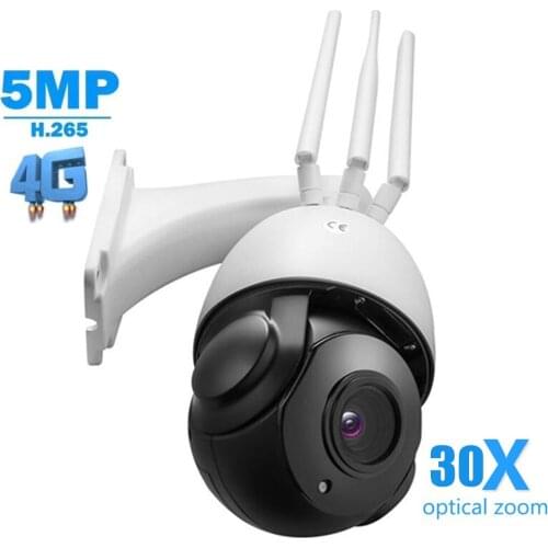 5MP PTZ IP Camera Outdoor Waterproof 30x Optical Zoom 3G 4G SIM Card AP Hotspot H.265 P2P Audio 2MP IR 100m Security CCTV Camera