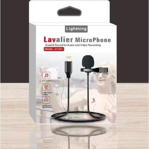Suitable for Iphone audio and video recording Lavalier condenser microphone, suitable for iPhone 8 7 6 5 4S ipad Huawei Samsung