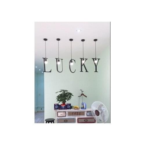 Contracted Nordic restaurant clothing store droplight personality bar milk tea balcony letters, wrought iron chandelier