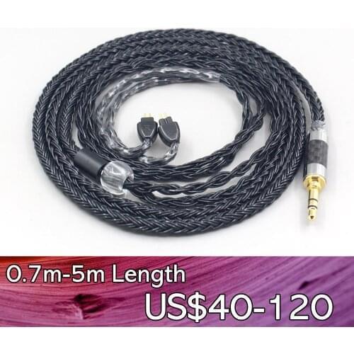 LN007667 4.4mm 16 Core 7N OCC Black Braided Earphone Headphone Cable For HiFiMan RE2000 Topology Diaphragm Dynamic Driver