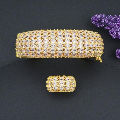 ModemAngel BIG Luxury Multicolor Bangle Ring Sets For Women Wedding Cubic Zircon Crystal Engagement DUBAI Bridal Jewelry Sets 20