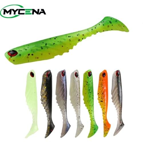 JonStar 10pcs/lot soft lure 7cm/2.9g luminous ripper shad fishing lure silicon bait soft bait for carp fishing bait pike