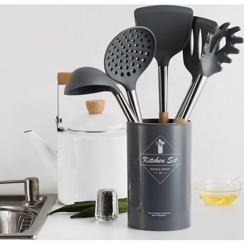 12PCS Silicone Kitchenware Cooking Utensils Set Heat Resistant Kitchen Non-Stick Cooking Baking Tools With Storage Box