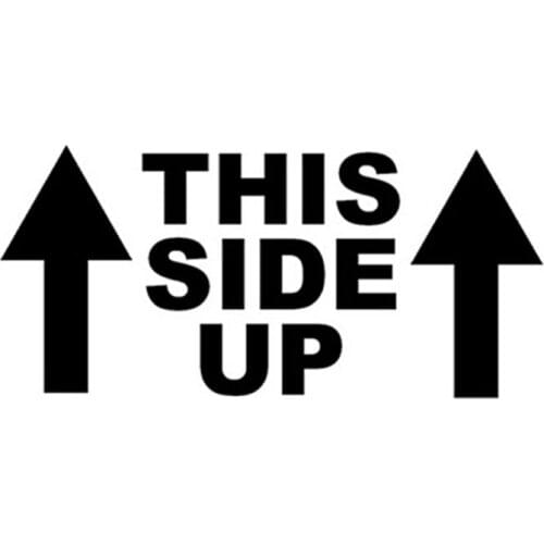 17*8CM THIS SIDE UP Personality Text Car Sticker Automobile Styling Accessories Decorative Decals Sliver/Black C4-0110