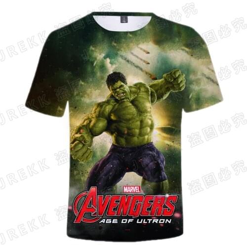2021 New Hulk T-shirts Man Summer Fashion 3D Print Marvel Hero Children T Shirt Short Sleeve Oversized Male Tee Tops