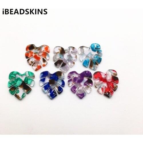 New arrival! 30x26mm 50pcs/lot acetic acid feather-shape charms for earrings accessories/Earring parts Jewelry Findings making