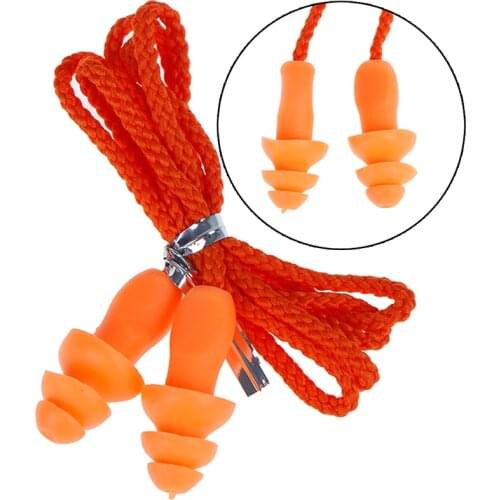 Newly 1PC Authentic Soft Silicone Corded Ear Plugs Reusable Hearing Protection Noise Reduction Earplugs