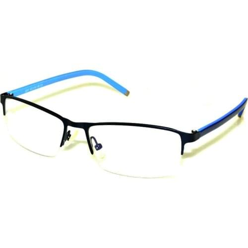 Retro Reading Glasses Rectangular Blue Metal Frame Optical Eyeglasses for Men Women Ultralight Business+1 +1.5 +2 +2.5+3 +3.5 +4