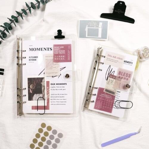 MyPretties ins Style 6 Hole Binder Organizer a6 a5 DIY Planner Agenda Diary Journals Transparent Notebook PVC Binder Cover