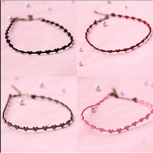 Handmade Pendant Necklace Lolita Princess Gothic heart shape Collar Choker B906