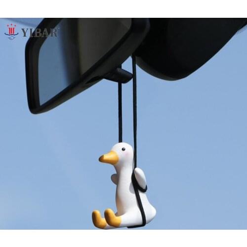 Little Duck Swing Car Pendant Decoration Cute Duck Auto Rear View Mirror Pendant For Car Goods Interior Decoration Accessories