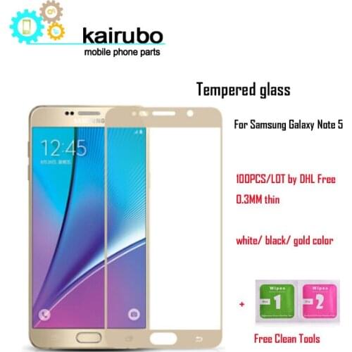 Silk color Tempered Glass Screen Protector Protective Film For Samsung Galaxy Note 5 N9200 N920T N920A N920I N920G, (100PCS/LOT)