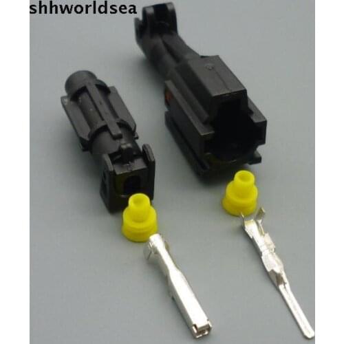 Shhworldsea 1pin Cable xenon ballast AUTO HID LIGHT small Adaptors socket waterproof complete male female connector plug