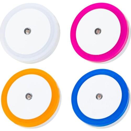 LEＤ Wall Night Lights Lamp Round Shape Colorful Sensor Mini EU US Plug Bedroom Baby Kids Cute Touch Decorative Nightlights