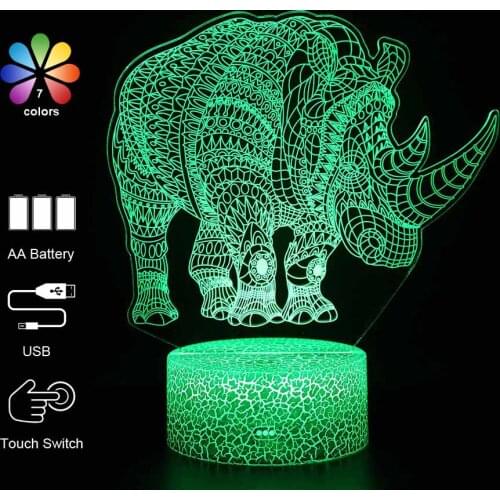 7 Colors Animals LED Nightlight for Kids Child Girls Manga Gift Night Light Lamp Bedroom Holiday Party Decor