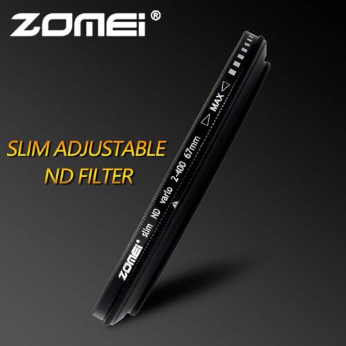 ZOMEI Glass Slim 52/55/58/62/67/72/77/82mm Adjustable Neutral Density Fader filter ND2-400
