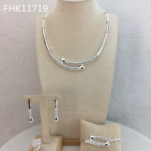 Yuminglai Unique Jewelry African Fashion Jewelry for Women Necklace Sets FHK11694