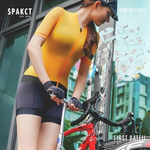 Spakct Cycling Wear Womens Short-sleeved Mountain Bike Tops Solid Color Spring And Summer Cycling Womens Bicycle Equipment