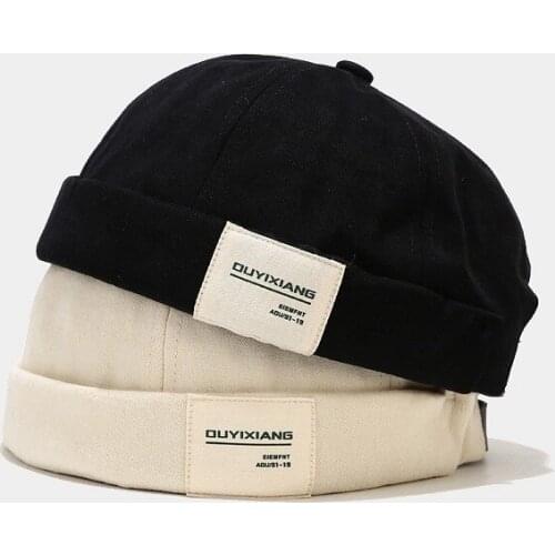 2021 Vintage Brimless Hat Landlord Breathable Beanie Hat Washed Cotton Retro Skull cap AdjustableHip Hop Men Women Hat