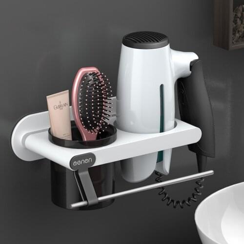 High Quality Wall-mounted Hair Dryer Holder ABS Bathroom Shelf Storage Hairdryer Holder Rack Organizer For Hairdryer