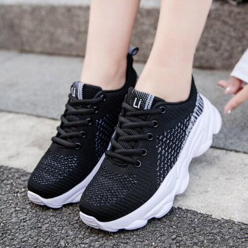 New 2021 Women Shoes Breathable Mesh Fashion Sneakers Women Lace-up Flats Basket Femme Ladies Shoes zapatillas mujer