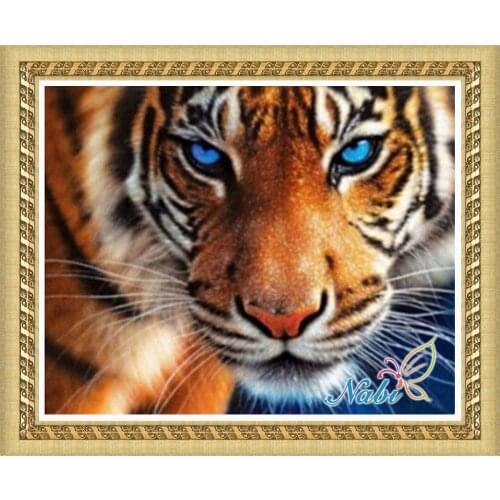 Animals Tiger photo beads rhinestone 0165R - Round Diamond embroidery cross stitch diamond mosaic painting