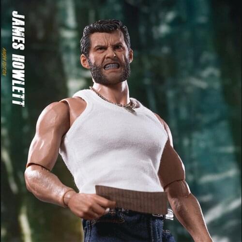 1/6 Scale Angry Wolverine Head Sculpt Show Teeth Open Mouth Head Carving Model for 12in Action Figure Collection Toy