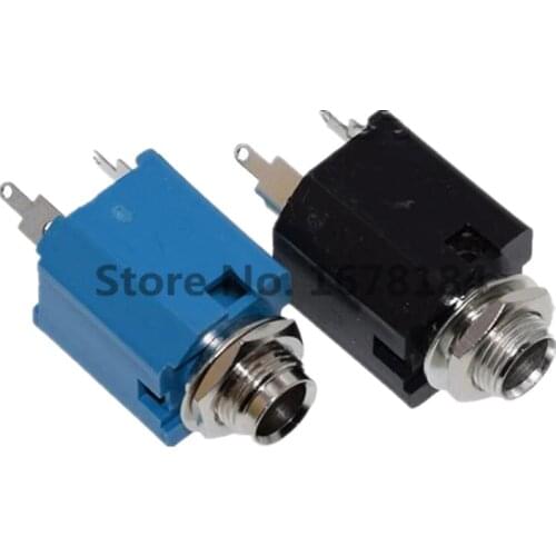 10pcs Audio Jack Guitar PJ-612 6.35mm 3Pin 5Pin Metal Dual-way 3P 5p Video Plug Socket