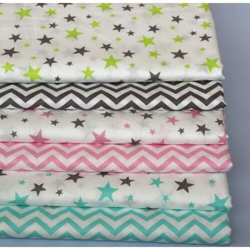 100% cotton twill cloth grass green pink aqua stars chevron fabrics for DIY crib bedding cushions quilting handwork home decor