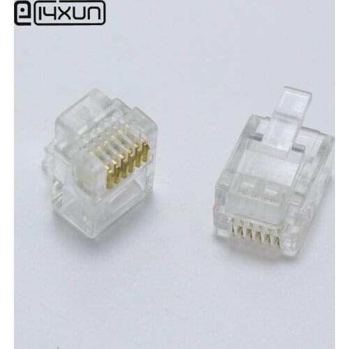 100pcs 6Pin RJ45 Connector CAT5 CAT5e Cat6 Modular Cable Plugs Socket Network Ethernet 6P6C Crystal Plug RJ45 Connectors