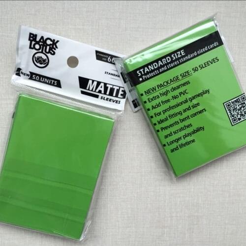 100 PCS/LOT Light Green Matte Sleeves, Protector for Trading Cards MTG Cards Cover TCG/Pkm/YGO/MGT CARDS Matte Sleeves 66x91mm