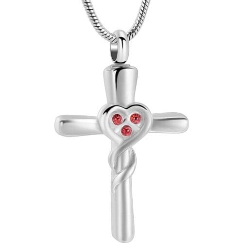 12237 Little Cross Urn Pendant for Women Wearable Ashes Holder Jewelry Stainless Steel Cremation Cross Pendant Urn