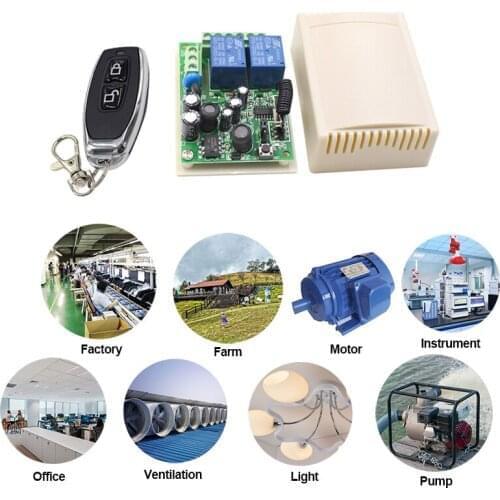433Mhz Remote Control Switch 220V 2CH Relay rf transmitter receiver switch for Light Door Garage Gate Remote