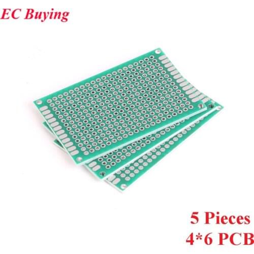 5pcs 4x6cm Double Side Prototype PCB Universal Printed Circuit Board DIY For Arduino 2.54mm Glass Fiber 4*6cm 40x60mm 40*60mm