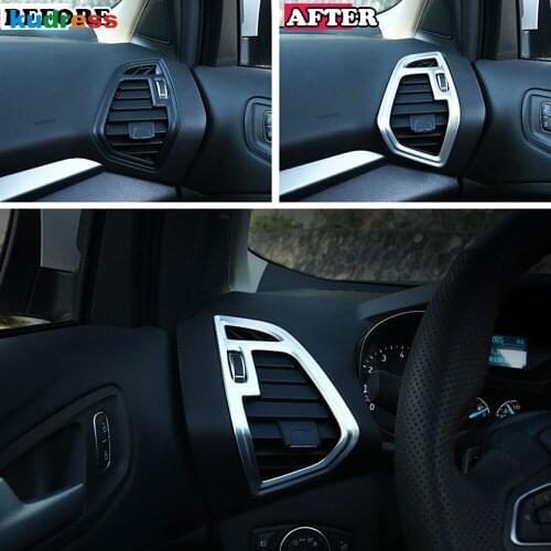 Car Interior Front Air Vent Cover Trim For Ford Kuga Escape 2013 2014 2015 ABS Matte AC Outlet Frame Trims Accessories 5pcs