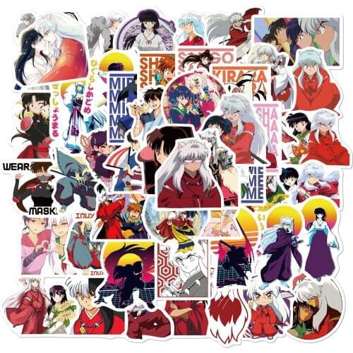50pcs Inuyasha Anime Waterproof Sticker for Laptop Notebook Waterbottle Wall