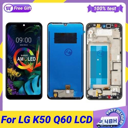 6.26" Original LCD For LG K50 Q60 K12 Max LCD Display X6 Touch Panel Screen Digitizer Assembly With Frame Replacement Free Tools
