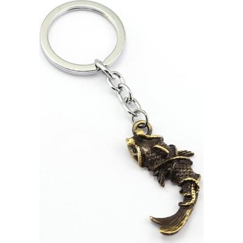 Time Raiders Key Chain 3D Carp Fish Key Rings For Gift Chaveiro Car Keychain Jewelry Movie Key Holder Souvenir YS11789