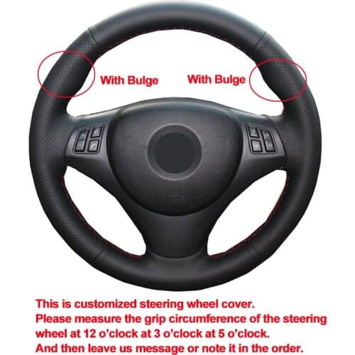 Hand Sewing Car Steering-Wheel Cover Wrap Volant For BMW M Sport M3 E90 E91 E92 E93 E87 E81 E82 E88 X1 E84 Auto Car Protector