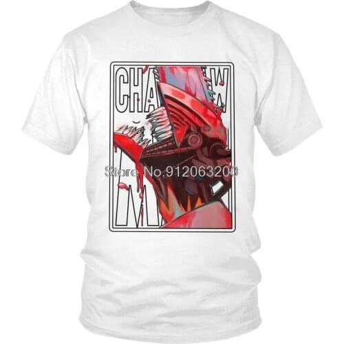 Tvoe The Chainsaw Man Power T Shirt Men Short Sleeve Cotton T-shirts Japan Manga Demon Hunter Denji Tee Graphic Tshirt